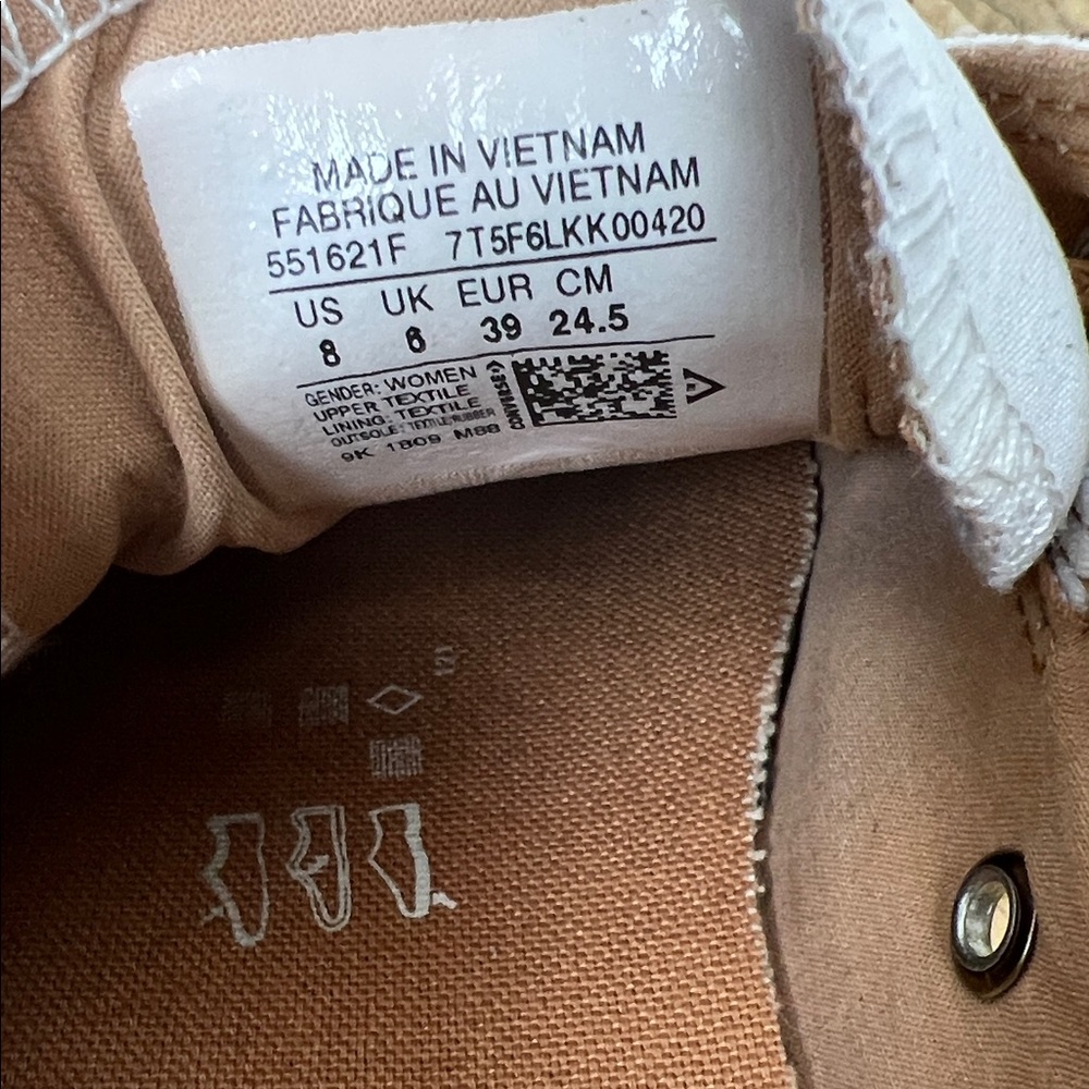 CONVERSE • All Star Shoreline White Sneakers Tan Laces 8 - Picture 8 of 9